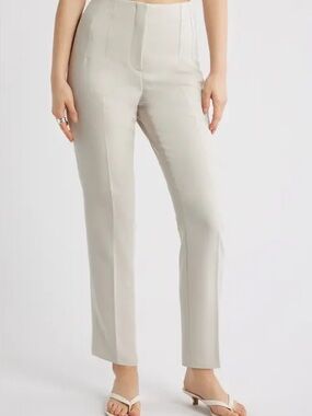 Cream Straight Leg Pants